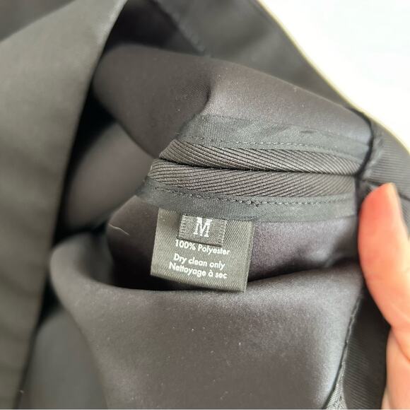 CO Collections Neutral Black Minimalist Short Sleeve Mini A-Line Dress Medium - Picture 11 of 12